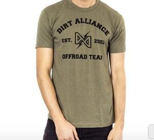 Dirt Alliance Off Road Military Green Graphic Mens Tee M